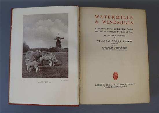 Finch, William Coles - Watermills and Windmills, qto, red cloth, London 1933 and Hemming, Peter - Windmills in Sussex, qto, cloth, lack